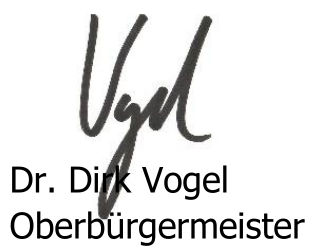 Unterschrift OB Dr. Dirk Vogel